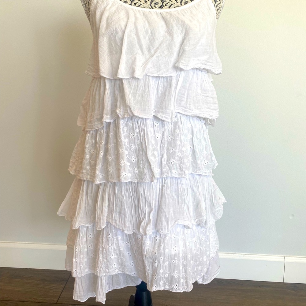 Summer halter mini dress with tiered layering
